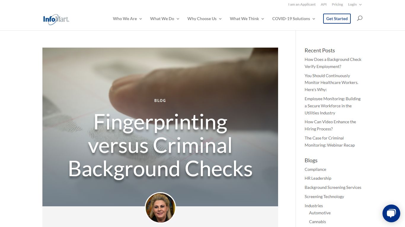 Fingerprinting versus Criminal Background Checks | InfoMart