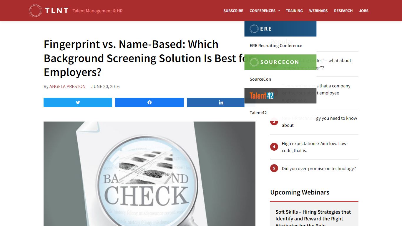 Fingerprint vs. Name-Based: Which Background Screening Solution ... - TLNT